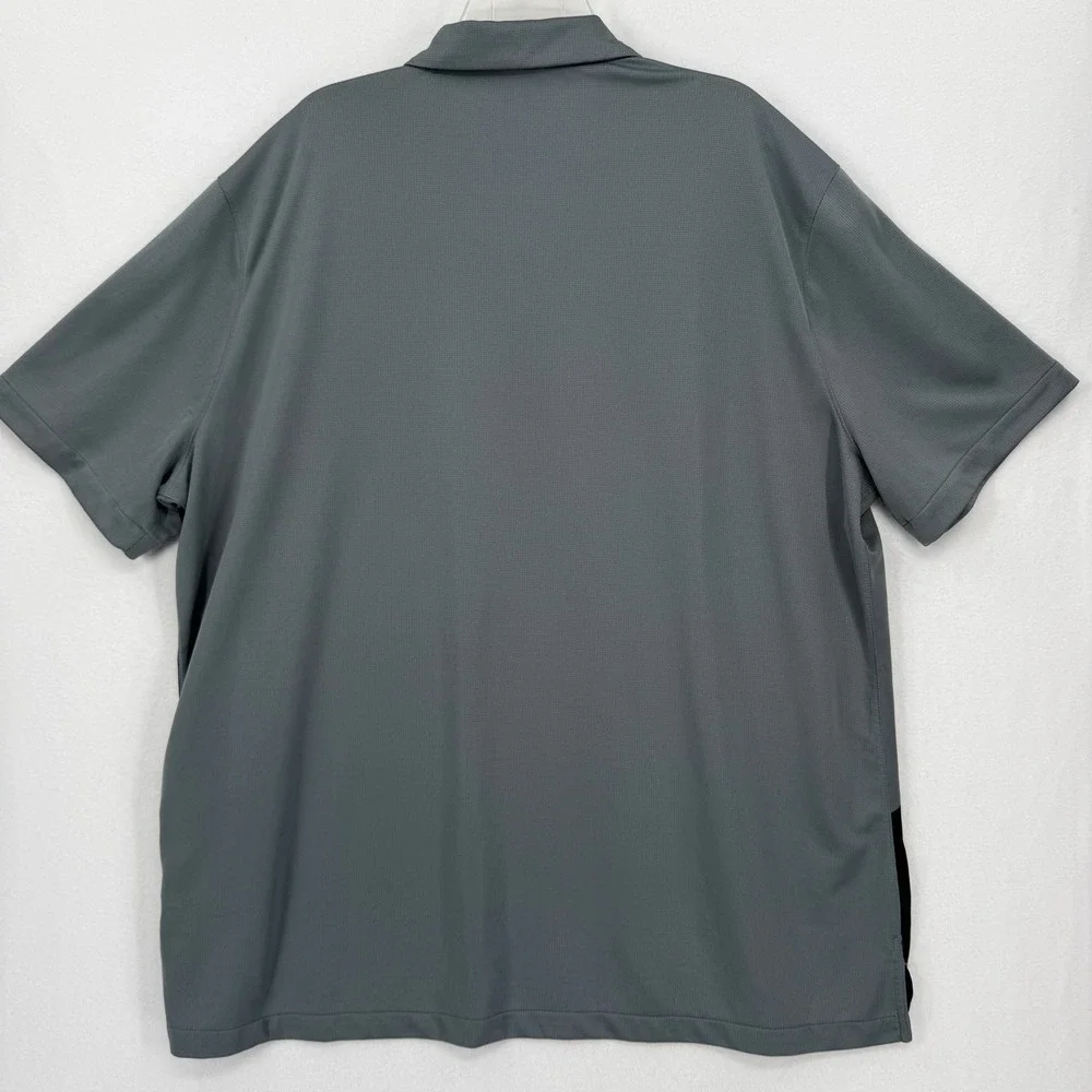 Nike Polo Shirt Mens 3XL‎ Grey Blue UNC Tar Heels Dri-FIT Colorblock Lightweight